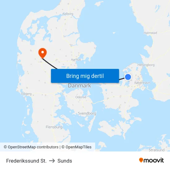Frederikssund St. to Sunds map