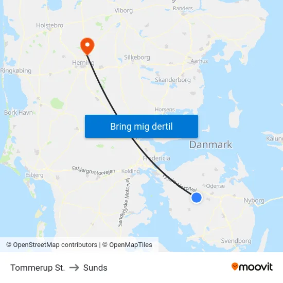 Tommerup St. to Sunds map