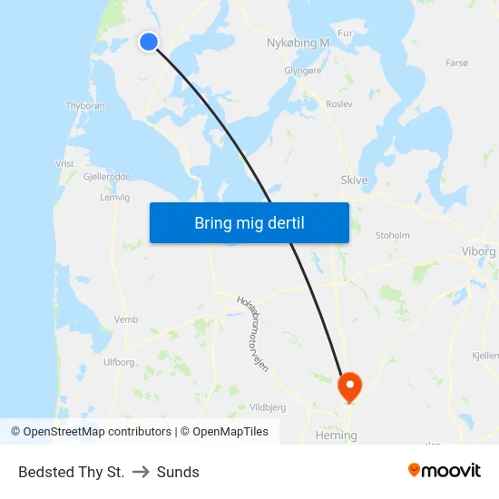 Bedsted Thy St. to Sunds map