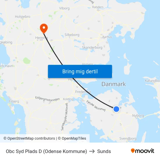 Obc Syd Plads D (Odense Kommune) to Sunds map