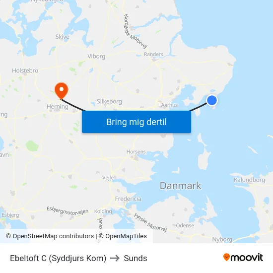 Ebeltoft C (Syddjurs Kom) to Sunds map