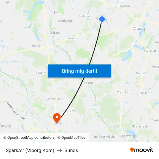 Sparkær (Viborg Kom) to Sunds map