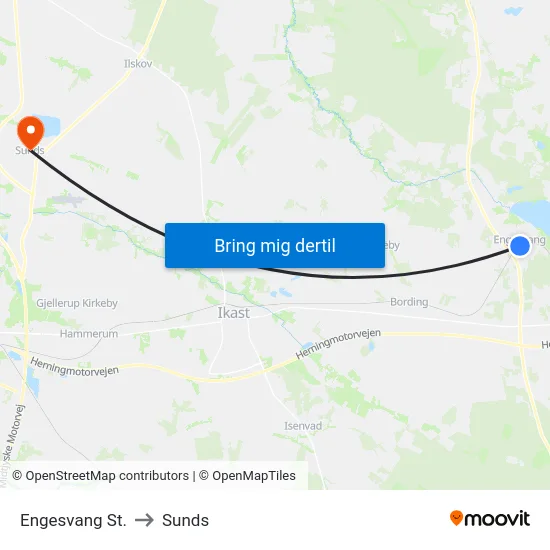 Engesvang St. to Sunds map
