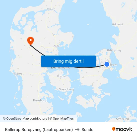 Ballerup Borupvang (Lautrupparken) to Sunds map
