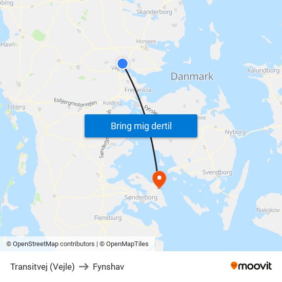 Transitvej (Vejle) to Fynshav map