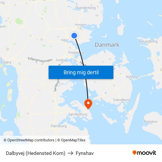 Dalbyvej (Hedensted Kom) to Fynshav map
