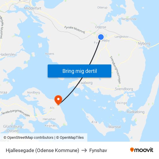 Hjallesegade (Odense Kommune) to Fynshav map