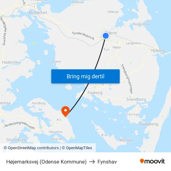 Højemarksvej (Odense Kommune) to Fynshav map