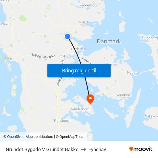 Grundet Bygade V Grundet Bakke to Fynshav map