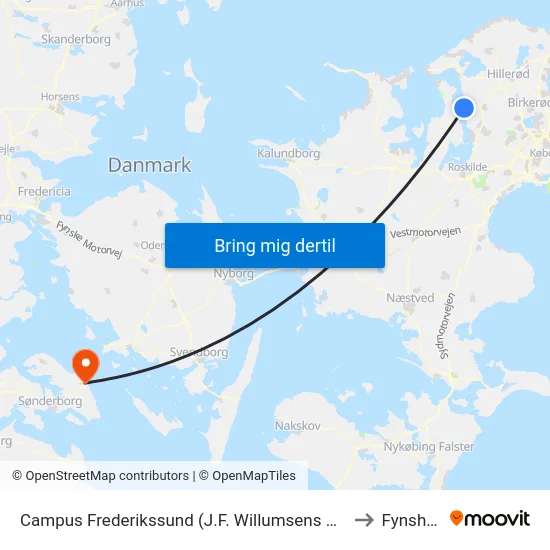 Campus Frederikssund (J.F. Willumsens Vej) to Fynshav map