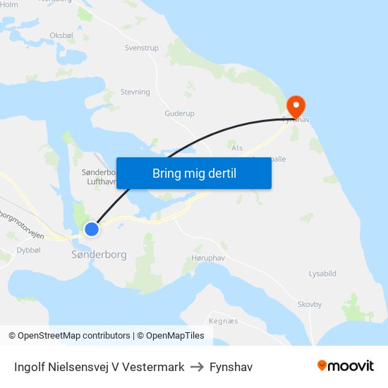 Ingolf Nielsensvej V Vestermark to Fynshav map