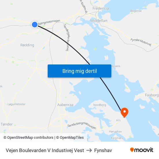 Vejen Boulevarden V Industivej Vest to Fynshav map