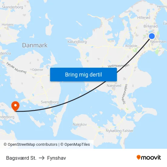 Bagsværd St. to Fynshav map
