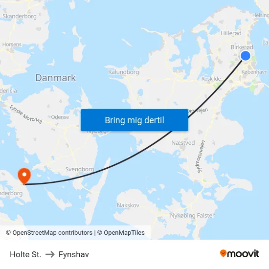 Holte St. to Fynshav map
