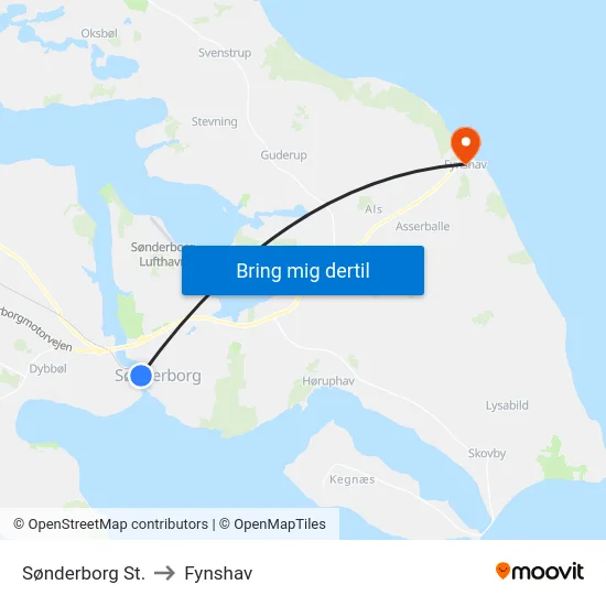 Sønderborg St. to Fynshav map