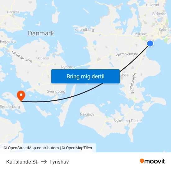 Karlslunde St. to Fynshav map
