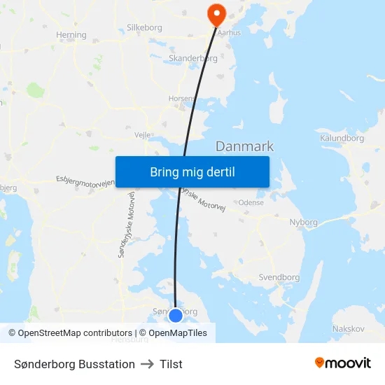 Sønderborg Busstation to Tilst map