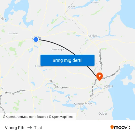 Viborg Rtb. to Tilst map