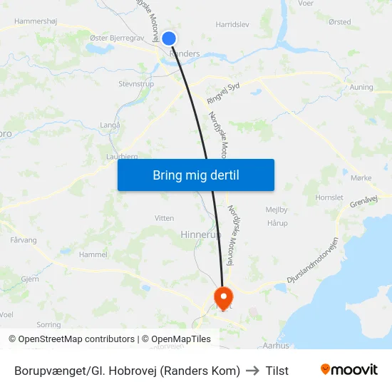 Borupvænget/Gl. Hobrovej (Randers Kom) to Tilst map