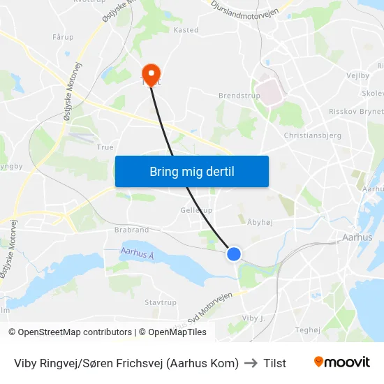 Viby Ringvej/Søren Frichsvej (Aarhus Kom) to Tilst map