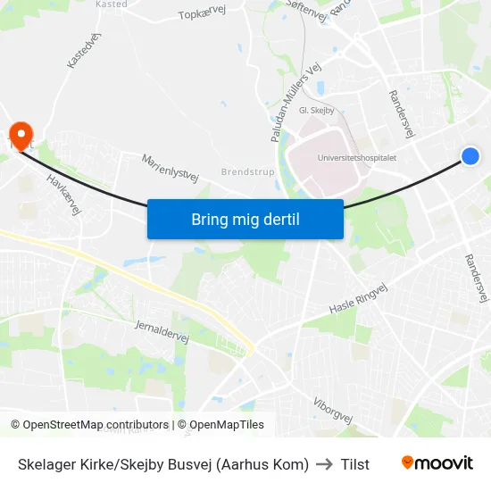 Skelager Kirke/Skejby Busvej (Aarhus Kom) to Tilst map