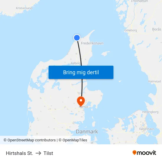 Hirtshals St. to Tilst map