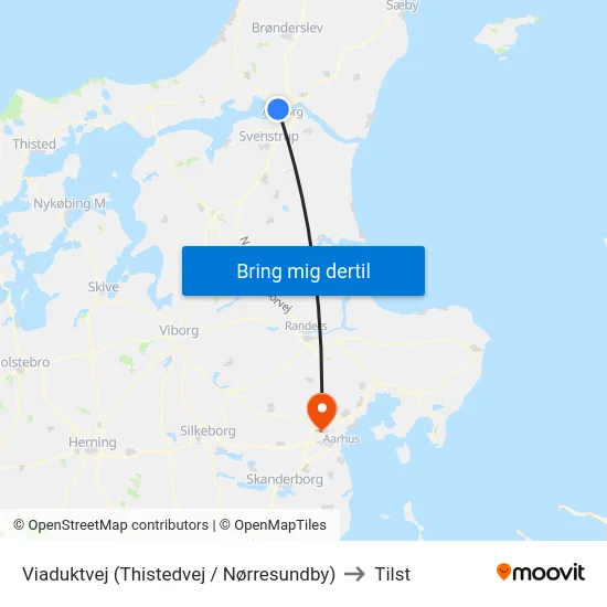 Viaduktvej (Thistedvej / Nørresundby) to Tilst map