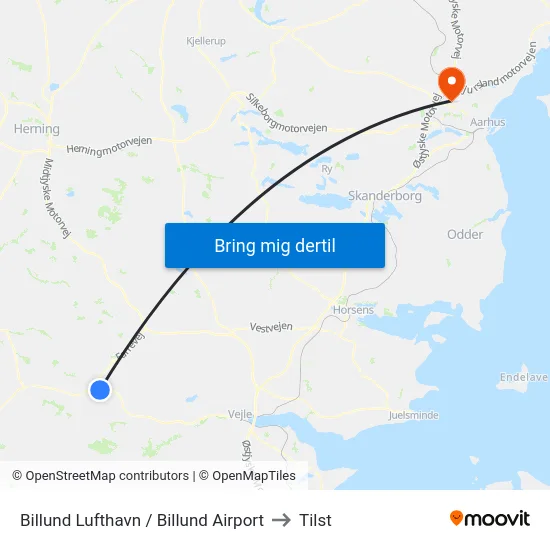 Billund Lufthavn / Billund Airport to Tilst map