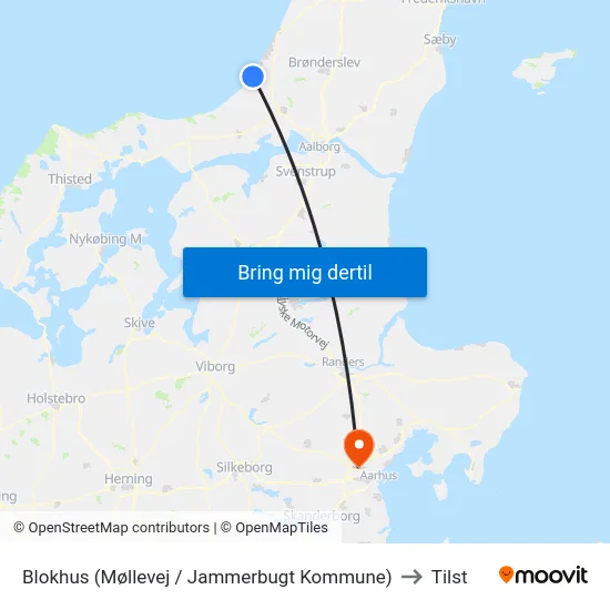 Blokhus (Møllevej / Jammerbugt Kommune) to Tilst map