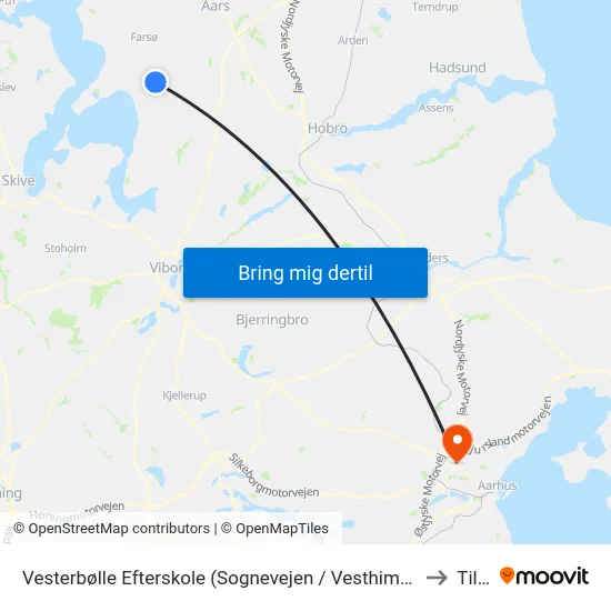 Vesterbølle Efterskole (Sognevejen / Vesthimmerl) to Tilst map