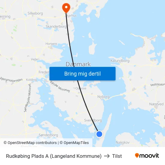 Rudkøbing Plads A (Langeland Kommune) to Tilst map