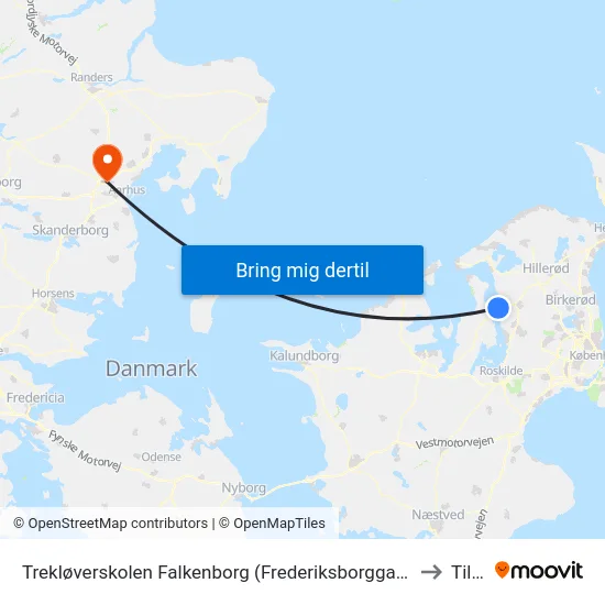Trekløverskolen Falkenborg (Frederiksborggade) to Tilst map