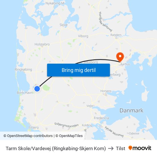 Tarm Skole/Vardevej (Ringkøbing-Skjern Kom) to Tilst map