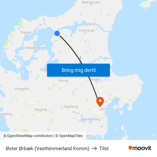 Øster Ørbæk (Vesthimmerland Komm) to Tilst map