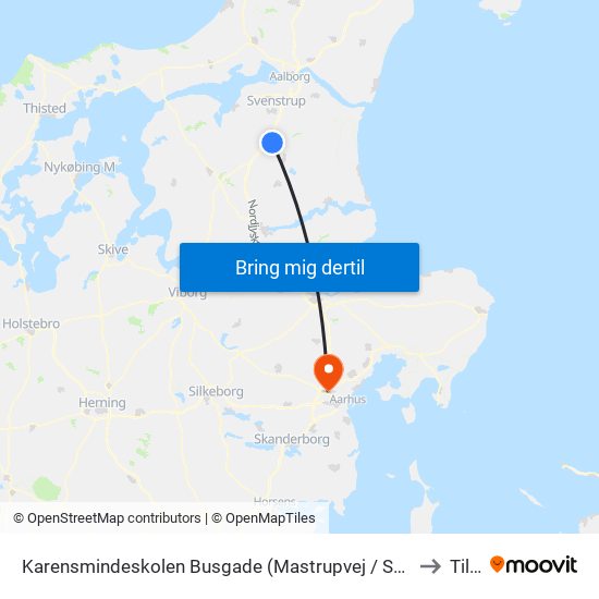 Karensmindeskolen Busgade (Mastrupvej / Støvring) to Tilst map