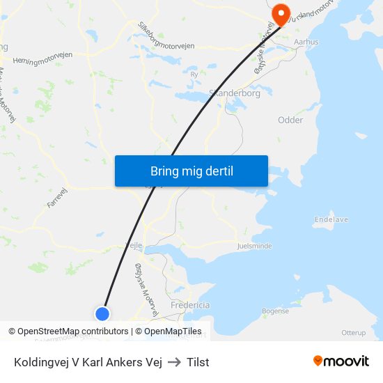 Koldingvej V Karl Ankers Vej to Tilst map