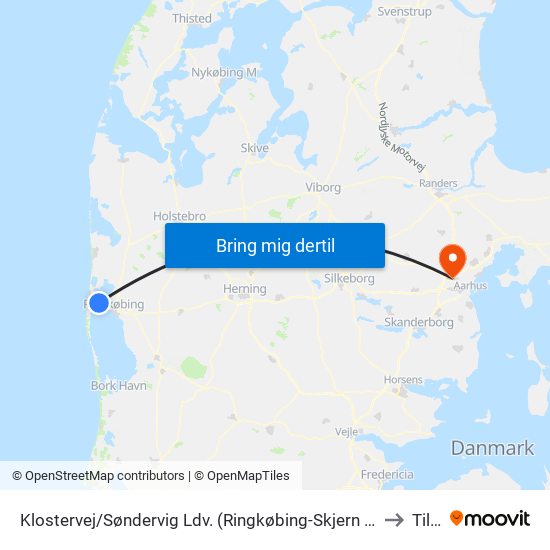 Klostervej/Søndervig Ldv. (Ringkøbing-Skjern Kom) to Tilst map