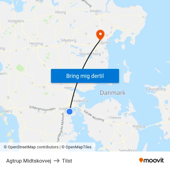 Agtrup Midtskovvej to Tilst map