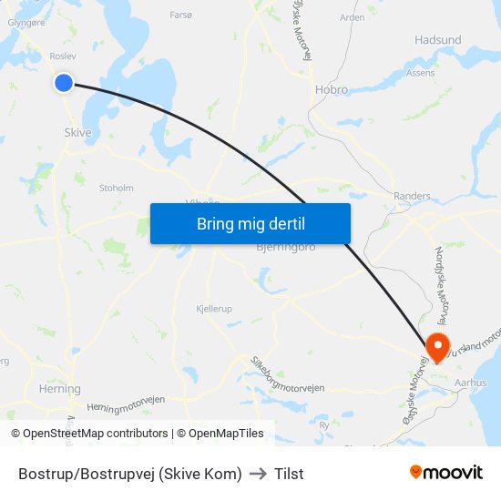 Bostrup/Bostrupvej (Skive Kom) to Tilst map