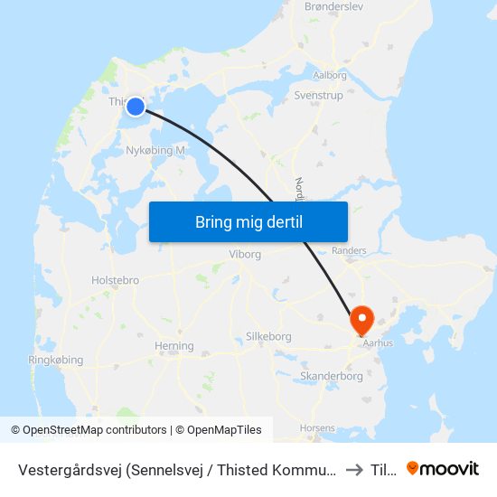 Vestergårdsvej (Sennelsvej / Thisted Kommune) to Tilst map