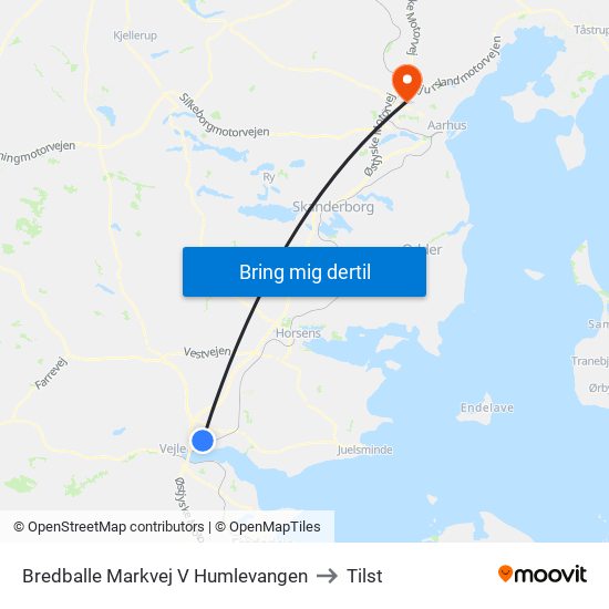 Bredballe Markvej V Humlevangen to Tilst map