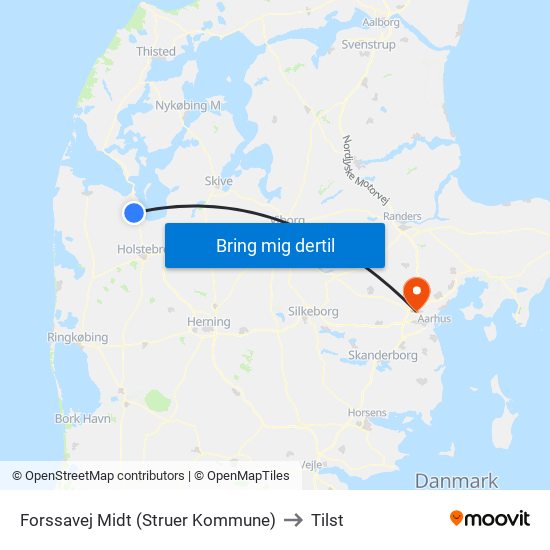 Forssavej Midt (Struer Kommune) to Tilst map