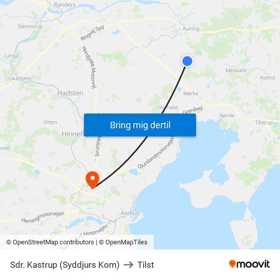 Sdr. Kastrup (Syddjurs Kom) to Tilst map