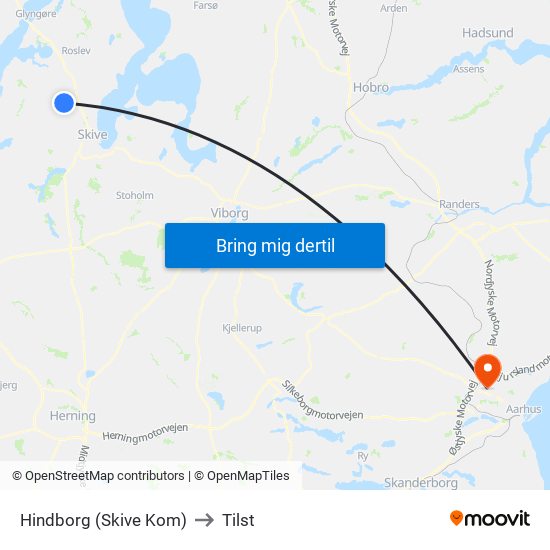 Hindborg (Skive Kom) to Tilst map