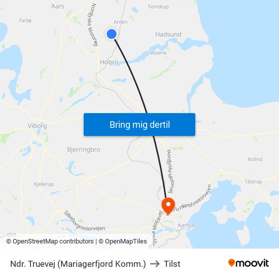 Ndr. Truevej (Mariagerfjord Komm.) to Tilst map