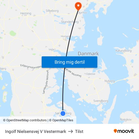 Ingolf Nielsensvej V Vestermark to Tilst map