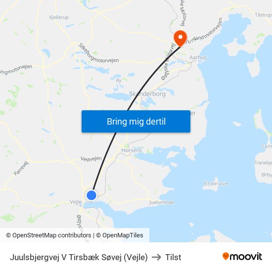 Juulsbjergvej V Tirsbæk Søvej (Vejle) to Tilst map