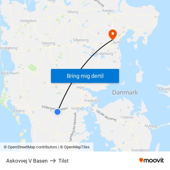 Askovvej V Basen to Tilst map