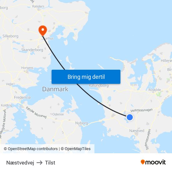 Næstvedvej to Tilst map