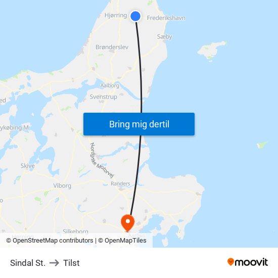 Sindal St. to Tilst map